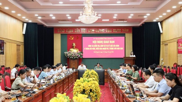 Ủy ban Kiểm tra Tỉnh ủy Thái Nguyên tổ chức Hội nghị giao ban công tác kiểm tra, giám sát 9 tháng năm 2026