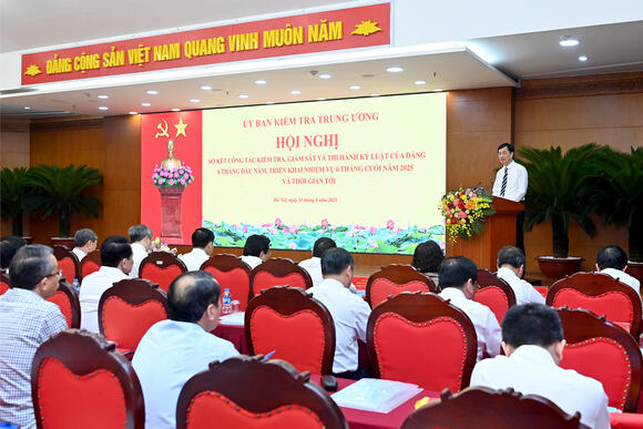 Hội nghị sơ kết công tác kiểm tra, giám sát và thi hành kỷ luật của Đảng 6 tháng đầu năm, triển khai nhiệm vụ 6 tháng cuối năm 2025 và thời gian tới