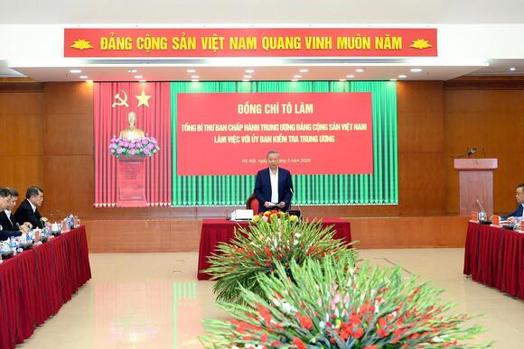 Tổng Bí thư Tô Lâm làm việc với Ủy ban Kiểm tra Trung ương