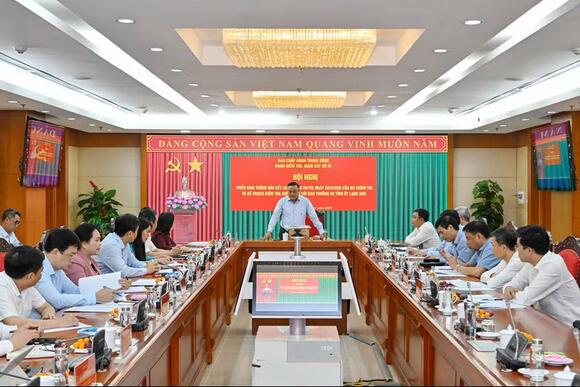 Hội nghị triển khai thông báo Kết luận số 02 của Bộ Chính trị và kế hoạch kiểm tra (đợt 2) đối với Ban Thường vụ Tỉnh ủy Lạng Sơn