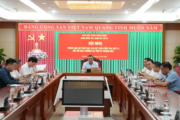 Hội nghị thông qua Dự thảo Báo cáo kết quả kiểm tra (đợt 2) đối với Ban Thường vụ Tỉnh ủy Khánh Hòa